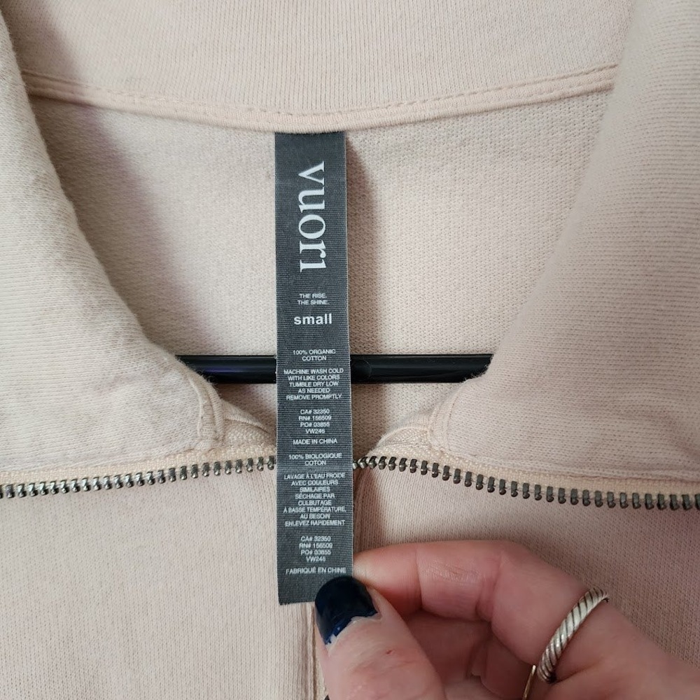 VUORI Restore 1/2 Zip Pullover French Terry Sweatshirt Dusk Pink athleisure S - Picture 3 of 5